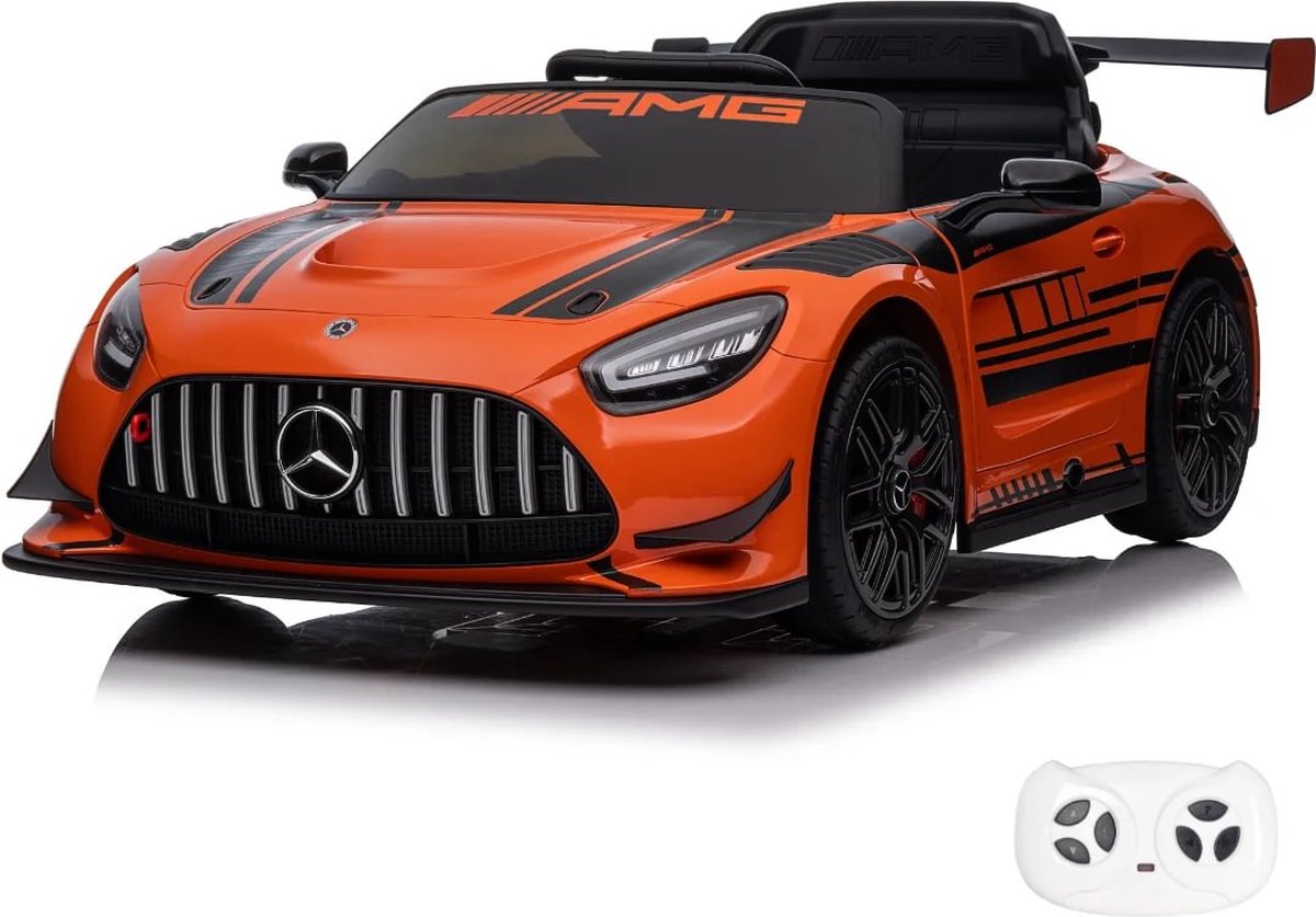 Mercedes AMG GT3 - Elektrische Kinderauto 12V - 1 tot 6 jaar - Oranje