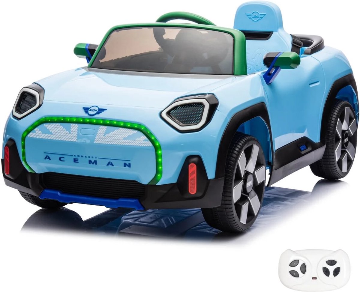 Mini Aceman - Elektrische Kinderauto 12V - 1 tot 5 jaar - Blauw