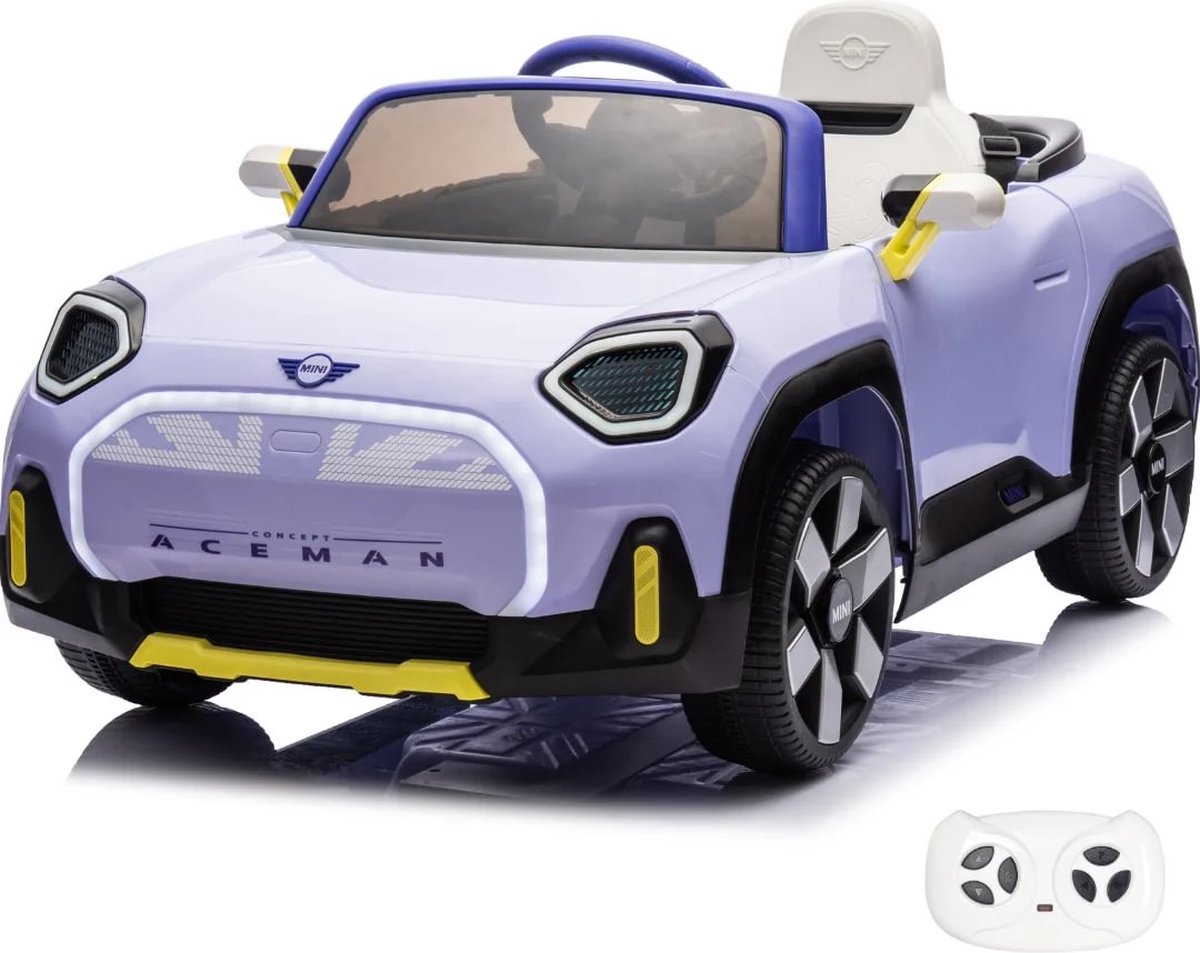 Mini Aceman - Elektrische Kinderauto 12V - 1 tot 5 jaar - Paars