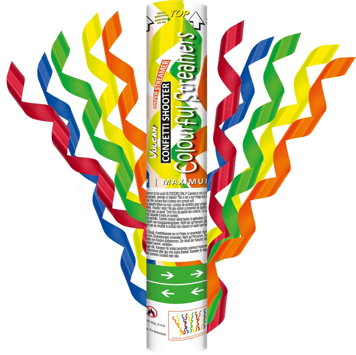   Shooter – Colourful Streamers – Set van 3 Stuks – Gekleurde Slierten – 30 cm – Voor Feest, Verjaardag of Festival – Binnen & Buiten