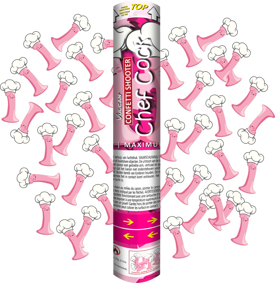   Chef Cock   Shooter – Set van 3 – Multicolor Papieren Slierten – Schiet 5–8 m – Party Time