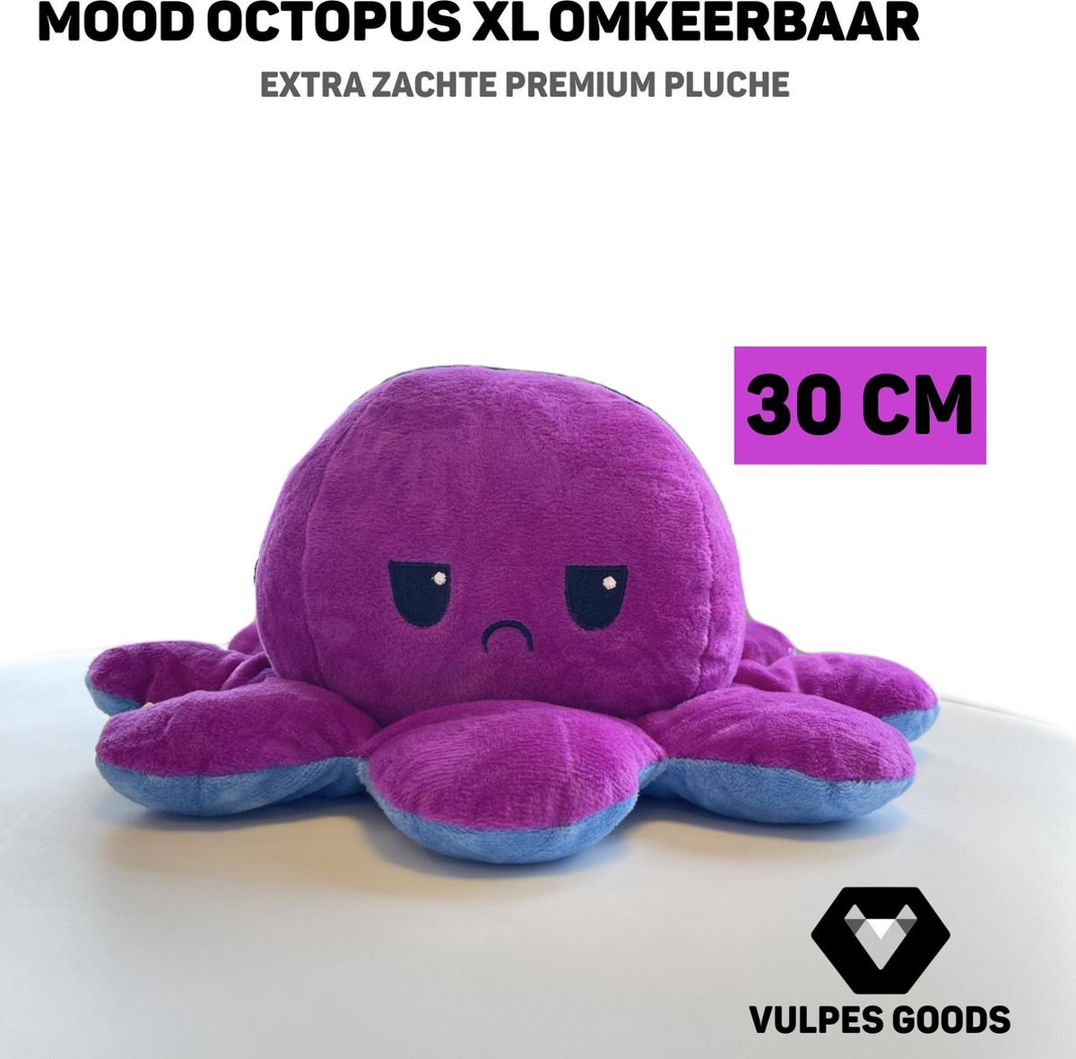 Mood octopus - Vulpes Goods® XL mood octopus - 30 cm - XL - Octopus knuffel  - Knuffel - Mood knuffel - TIKTOK - Tiktok knuffel - NEW MODEL - LIMITED EDITION - Pluche knuffel - Knuffeldier - Octopus Omkeerbaar - Mood Octopus XL - Trend 2021