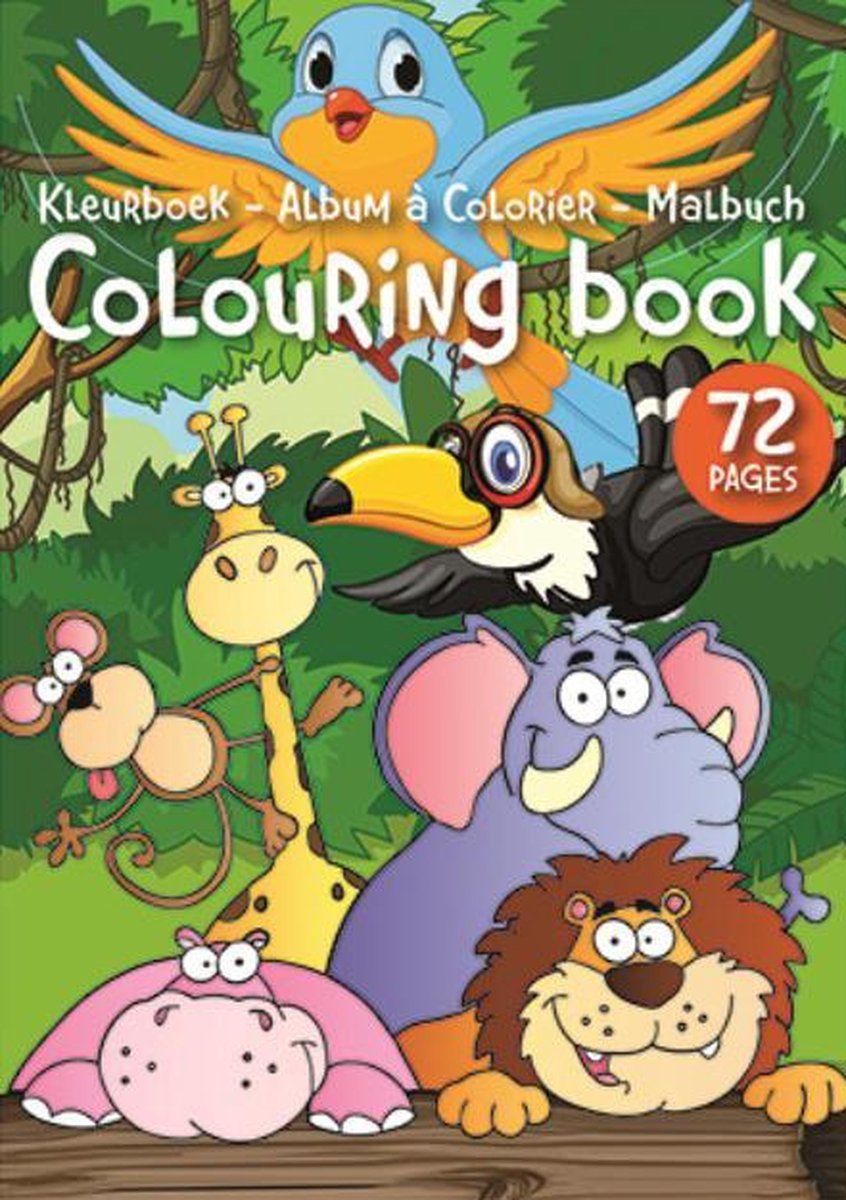W&o Kleurboek Jungle Junior A4 Papier 72 Paginas