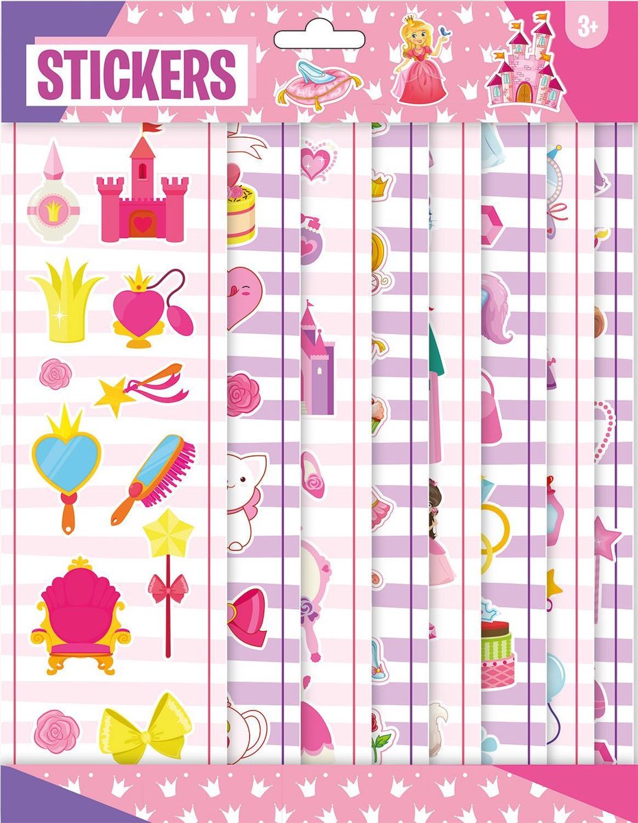 W&o Stickerset Meisjes 21 X 29,5 Cm Papier Lichtroze 8-delig