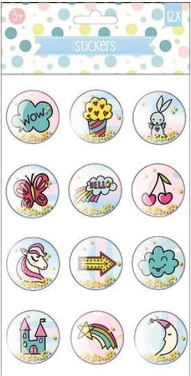 W&o Stickervel 3d Fantasie Junior 27,5 Cm Papier 12-delig