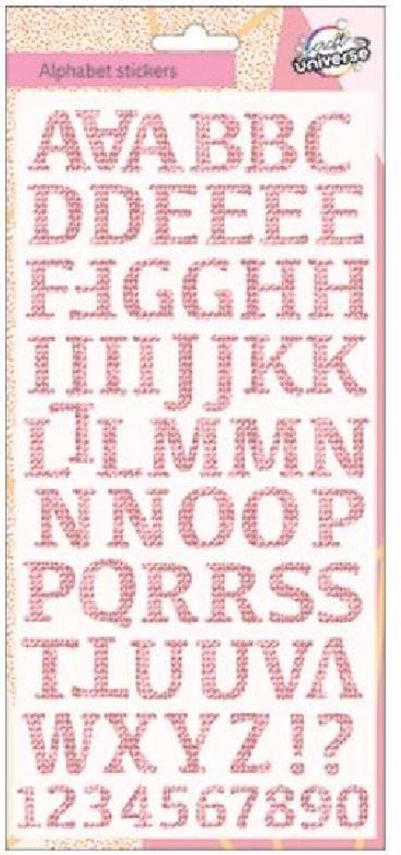 W&o Stickervel Alfabet 31 X 14 Cm Roze