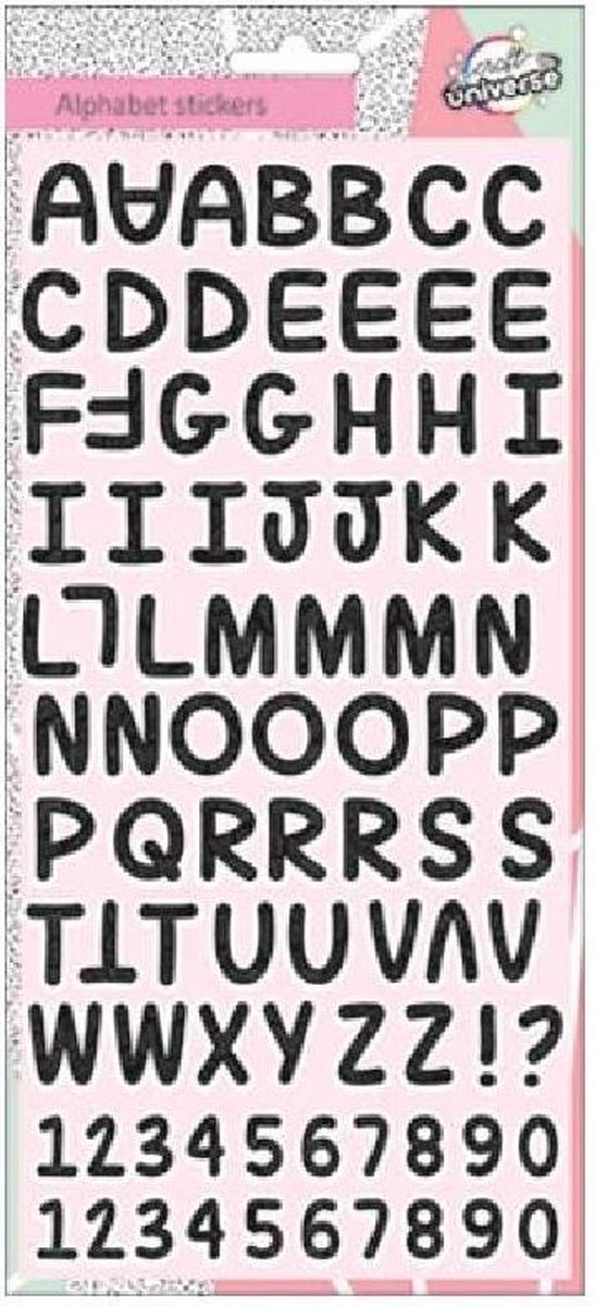 W&o Stickervel Alfabet 31 X 14 Cm Zwart