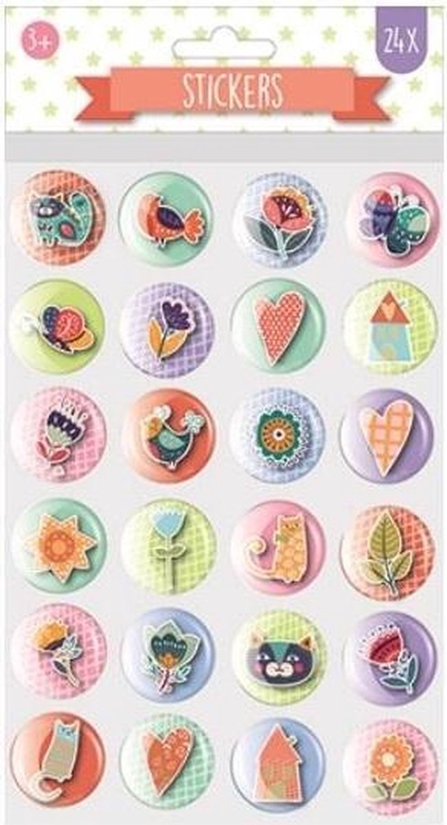 W&o Stickervel Bubble  26 X 14,5 Cm Papier 24 Stuks
