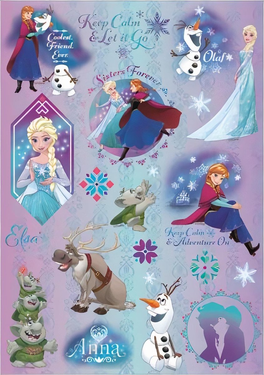 W&o Stickervel Frozen Junior 30 Cm Papier Paars 2 Stuks
