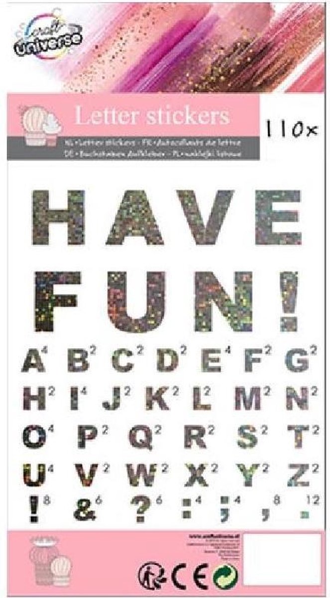 W&o Stickervel Letters 12 X 22 Cm Papier Zilver