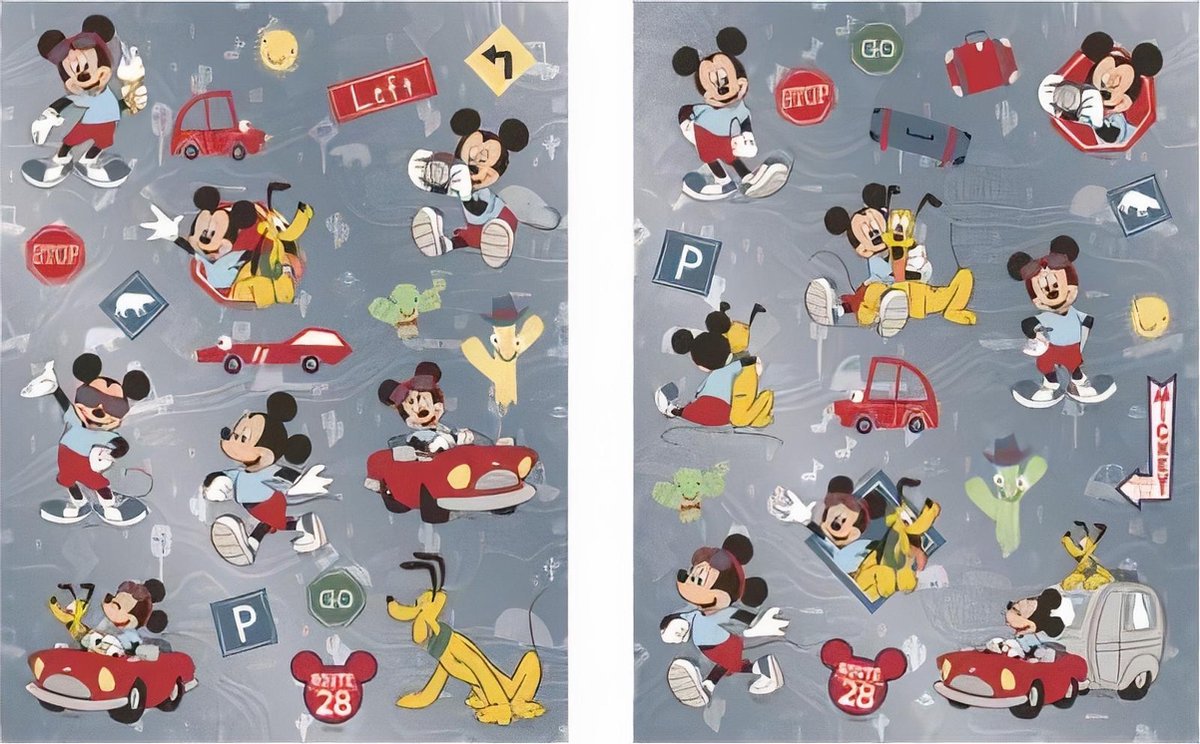 W&o Stickervel Mickey Mouse Junior 30 Cm Papier Grijs 2 Stuks