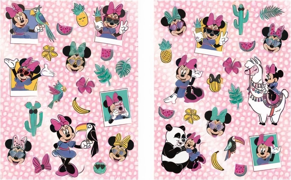 W&o Stickervel Minnie Mouse Junior 30 Cm Papier Roze 2 Stuks