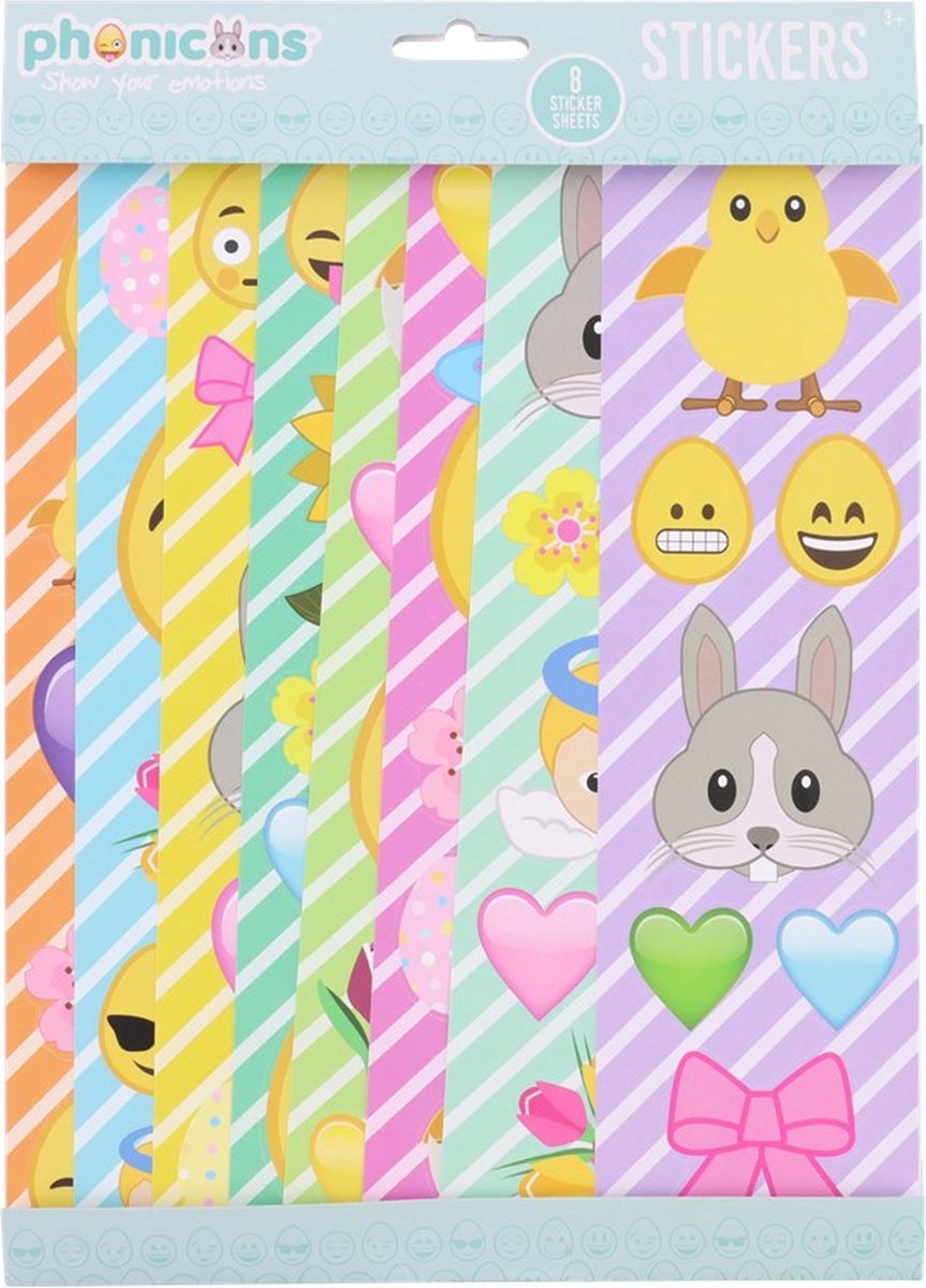 paas stickers 8 vellen - Stickers - Pasen - Knutselen - Paasei - Paasdagen - Paasvakantie - April - Vrolijk Pasen - Paashaas - Plakken - Jongens - Meisjes - Paasontbijt - Kinderen - Velletjes Stickers - Paaseieren - Feestdag