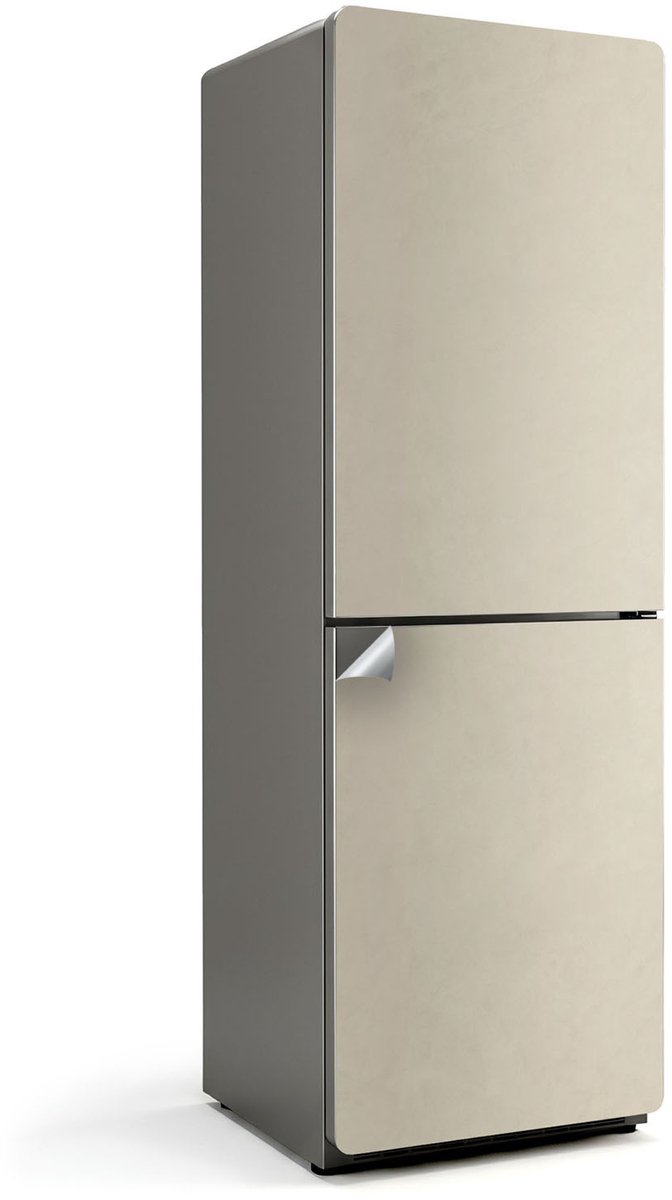 Wallfluent Koelkaststickers - Beige Koelkast Folie - 60 cm x 180 cm - Beige Koelkaststickers - Grote Koelkast Sticker - Koelkast Decoratie - Decoratieve Koelkaststicker - Koelkast Opknappen Sticker