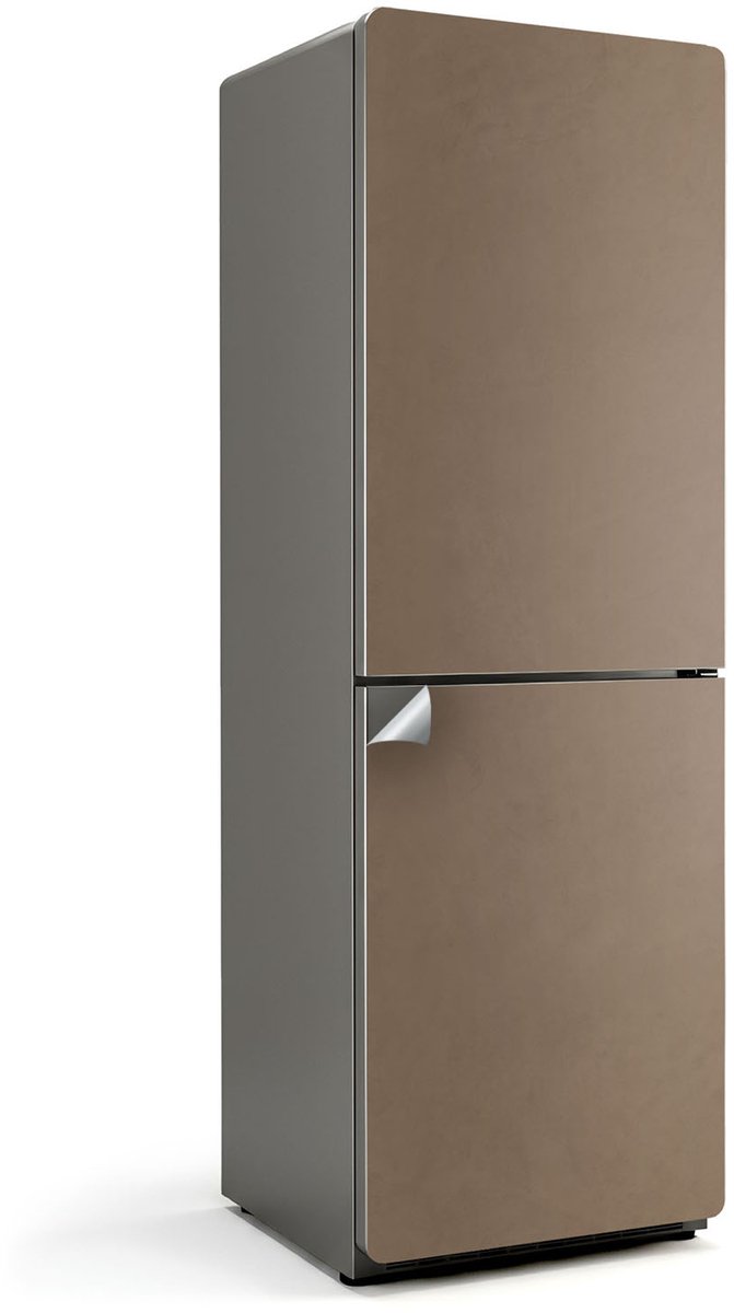 Wallfluent Koelkaststickers - Bruin Koelkast Folie - 60 cm x 180 cm - Bruin Koelkaststickers - Grote Koelkast Sticker - Stijlvolle Koelkast Stickers - Decoratieve Koelkaststicker - Koelkast Opknappen Sticker