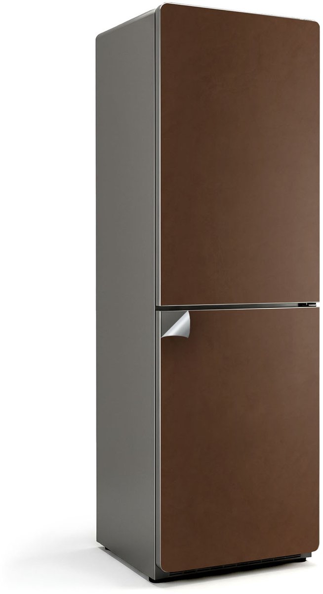 Wallfluent Koelkaststickers - Bruin Koelkast Folie - 60 cm x 190 cm - Bruin Koelkaststickers - Decoratieve Koelkaststicker - Koelkast Decoratie - Zelfklevende Koelkaststicker - Koelkast Versiering