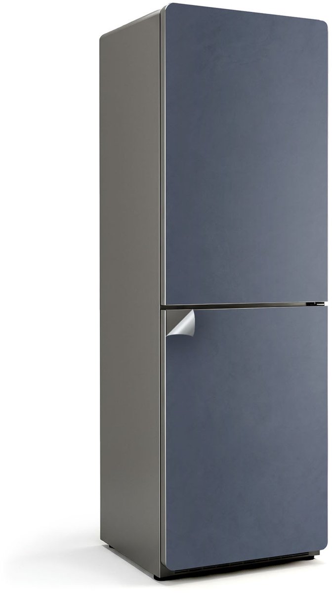 Wallfluent Koelkaststickers - Donkerblauw Koelkast Folie - 60 cm x 180 cm - Donkerblauw Koelkaststickers - Koelkast Wrap - Koelkast Makeover - Waterdichte Koelkast Sticker - Koelkast Design