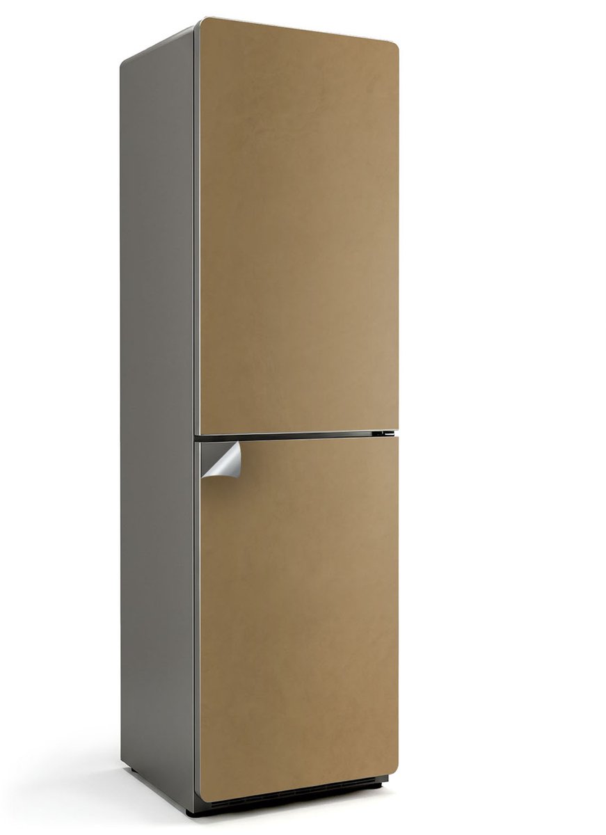 Wallfluent Koelkaststickers - Donkergeel Koelkast Folie - 60 cm x 205 cm - Donkergeel Koelkaststickers - Zelfklevende Koelkaststicker - Koelkast Cover - Koelkast Wrap - Koelkast Makeover