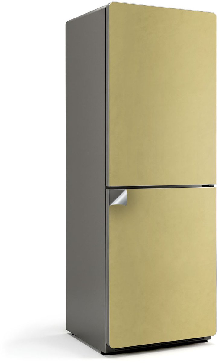 Wallfluent Koelkaststickers - Geel Koelkast Folie - 70 cm x 190 cm - Geel Koelkaststickers - Zelfklevende Koelkaststicker - Koelkast Versiering - Koelkast Wrap - Koelkast Makeover