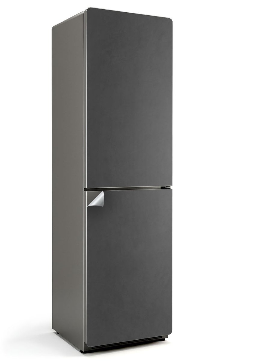 Wallfluent Koelkaststickers - Grijsbruin Koelkast Folie - 60 cm x 205 cm - Grijsbruin Koelkaststickers - Koelkast Decoratie Stickers - Stijlvolle Koelkast Stickers - Grote Koelkast Sticker - Stijlvolle Koelkast Stickers