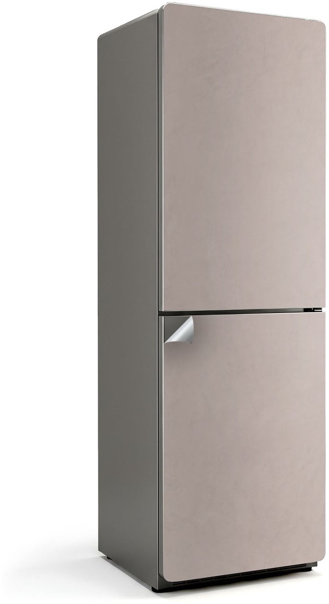 Wallfluent Koelkaststickers - Lichtbruin Koelkast Folie - 60 cm x 190 cm - Lichtbruin Koelkaststickers - Zelfklevende Koelkaststicker - Koelkast Cover - Koelkast Wrap - Koelkast Makeover