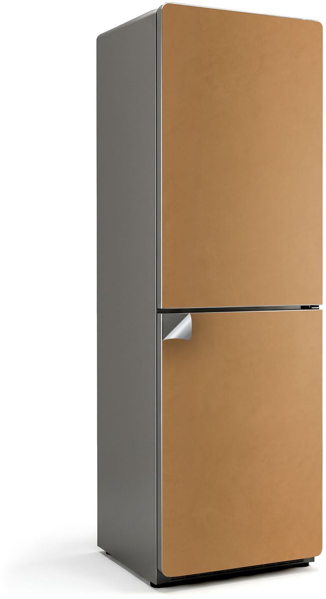 Wallfluent Koelkaststickers - Oranje Koelkast Folie - 60 cm x 190 cm - Oranje Koelkaststickers - Waterdichte Koelkast Sticker - Koelkast Decoratie - Koelkast Decoratie Stickers - Koelkast Cover