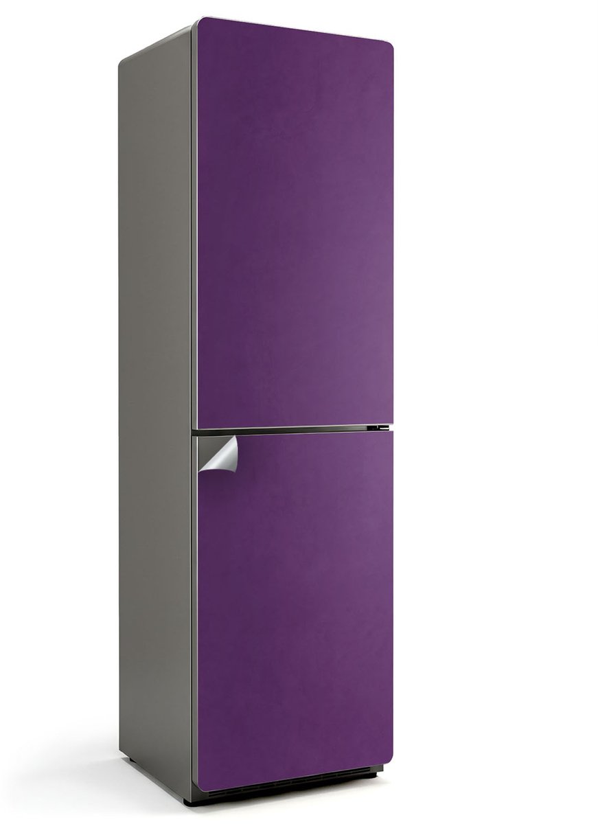 Wallfluent Koelkaststickers - Paars Koelkast Folie - 60 cm x 205 cm - Paars Koelkaststickers - Zelfklevende Koelkaststicker - Koelkast Opknappen Sticker - Koelkast Wrap - Koelkast Makeover