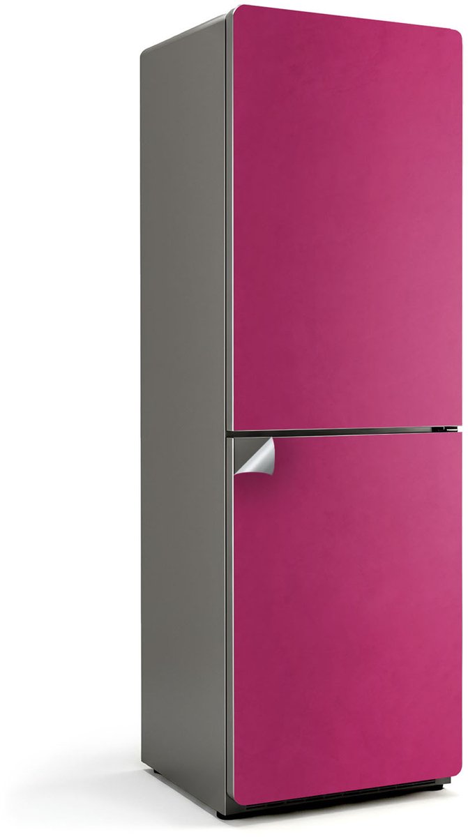 Wallfluent Koelkaststickers - Roze Koelkast Folie - 60 cm x 180 cm - Roze Koelkaststickers - Zelfklevende Koelkaststicker - Koelkast Cover - Koelkast Wrap - Koelkast Makeover