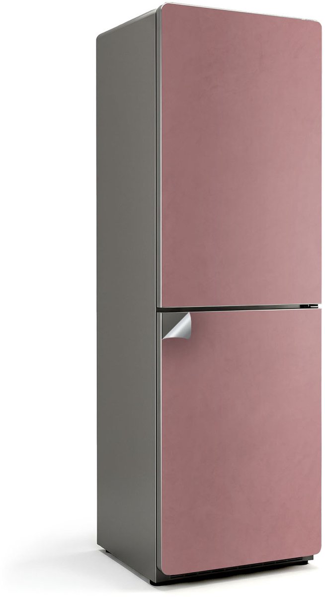 Wallfluent Koelkaststickers - Roze Koelkast Folie - 60 cm x 190 cm - Roze Koelkaststickers - Grote Koelkast Sticker - Koelkast Design - Decoratieve Koelkaststicker - Koelkast Opknappen Sticker