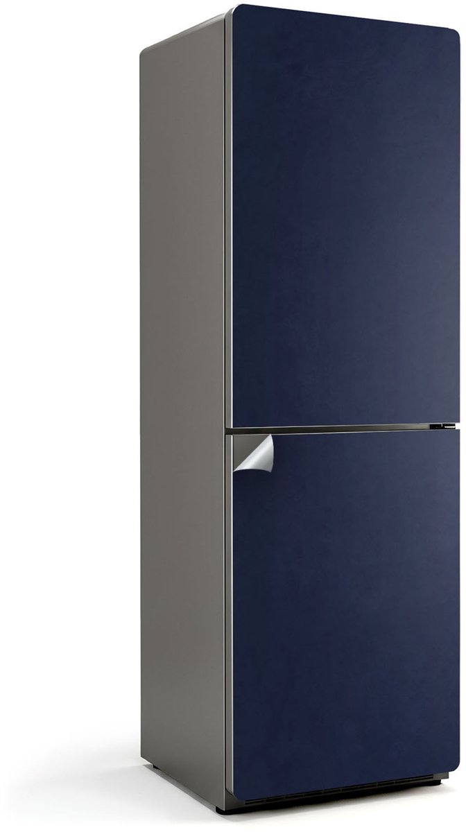 Wallfluent Koelkaststickers - donker marineblauw Koelkast Folie - 60 cm x 180 cm - Donker Marineblauw Koelkaststickers - Decoratieve Koelkaststicker - Koelkast Decoratie - Zelfklevende Koelkaststicker - Koelkast Versiering