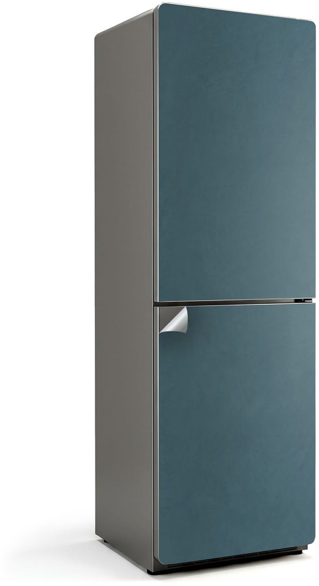 Wallfluent Koelkaststickers - donkerblauw Koelkast Folie - 60 cm x 190 cm - Donkerblauw Koelkaststickers - Koelkast Decoratie Stickers - Koelkast Cover - Grote Koelkast Sticker - Stijlvolle Koelkast Stickers