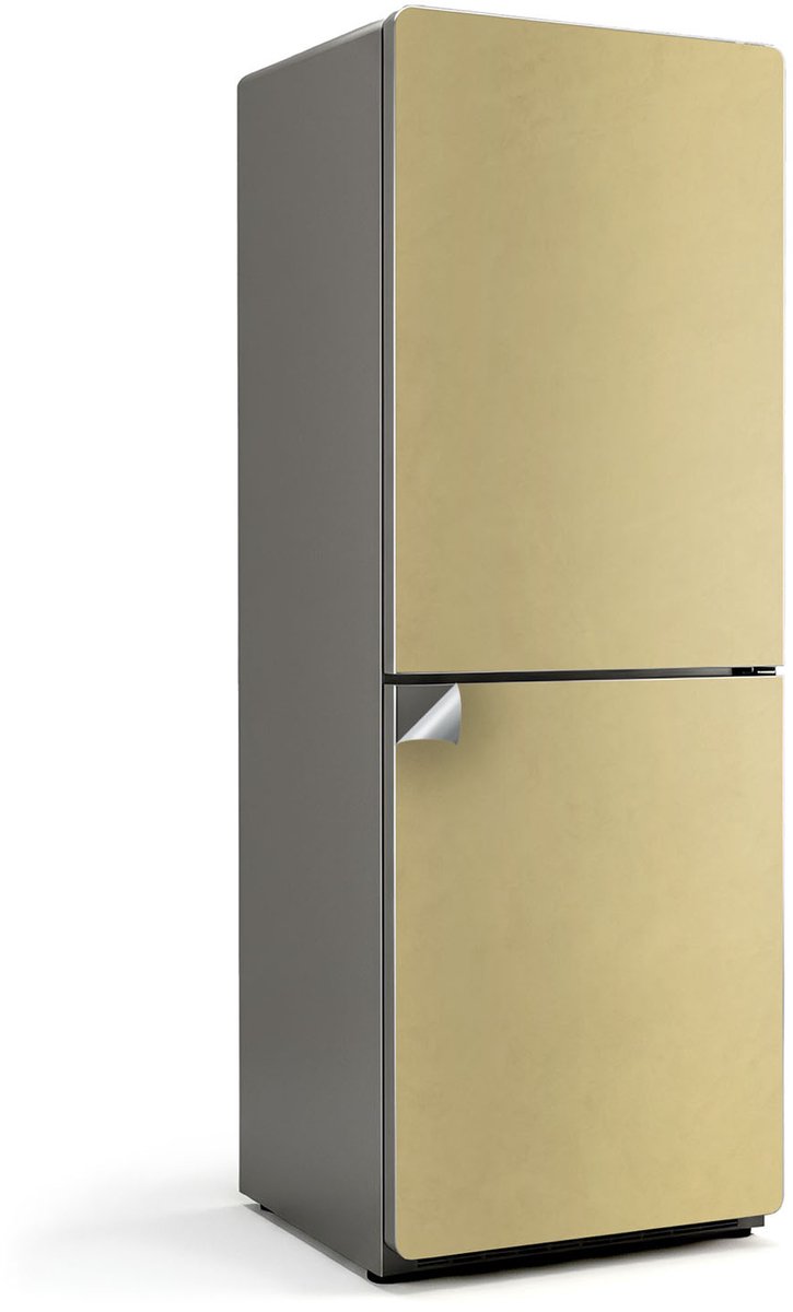 Wallfluent Koelkaststickers - pastelgeel Koelkast Folie - 70 cm x 190 cm - Pastelgeel Koelkaststickers - Grote Koelkast Sticker - Koelkast Design - Decoratieve Koelkaststicker - Koelkast Opknappen Sticker