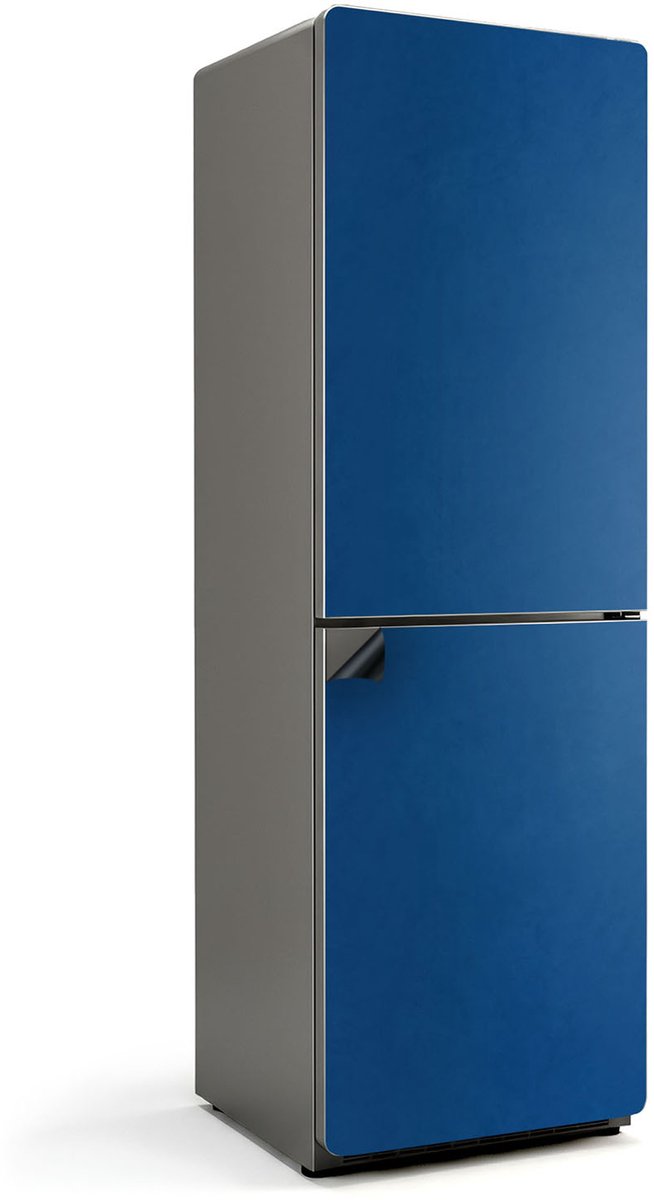 Wallfluent Magnetische Koelkastmat - Blauw Koelkast Magneet Sticker - 60 cm x 190 cm - Blauw Magnetische Koelkastmat - Koelkast Cover Magneet - Decoratieve Koelkast Cover Sticker Magneet - Verwijderbare Koelkast Decoratie