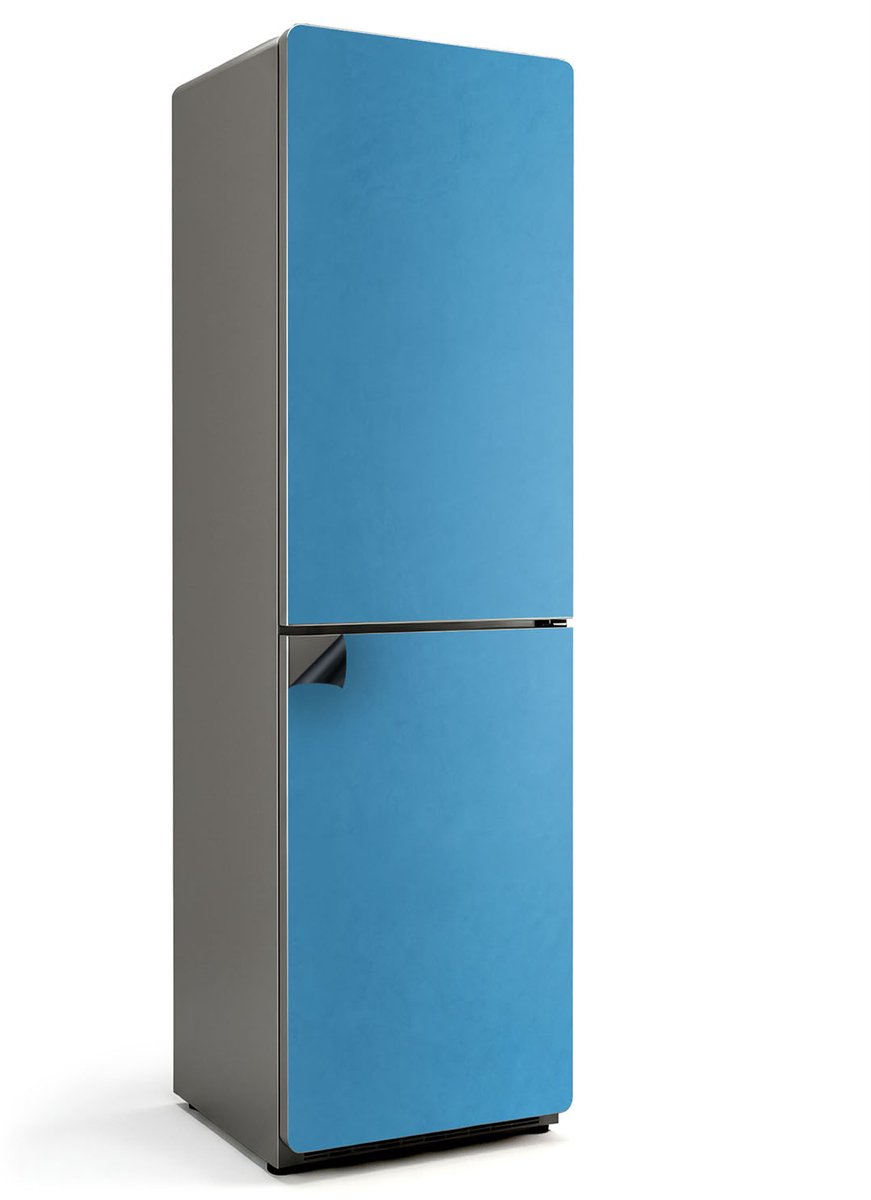 Wallfluent Magnetische Koelkastmat - Blauw Koelkast Magneet Sticker - 60 cm x 205 cm - Blauw Magnetische Koelkastmat - Decoratieve Koelkastfolie - Magnetische Koelkastbekleding - Stijlvolle Koelkastfolie