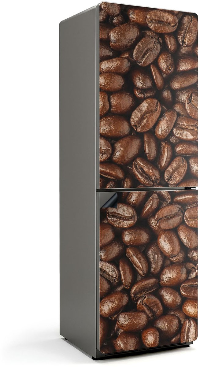 Wallfluent Magnetische Koelkastmat - Close-up van koffiebonen Koelkast Magneet Sticker - 60 cm x 190 cm - Bruin Magnetische Koelkastmat - Koelkast Magneet Decoratie - Magnetische Koelkastbekleding - Stijlvolle Koelkastfolie