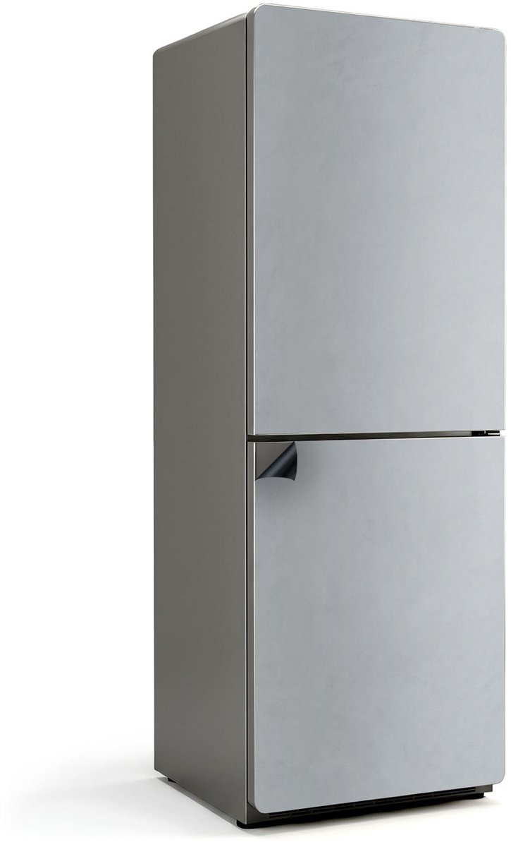 Wallfluent Magnetische Koelkastmat - Grijs Koelkast Magneet Sticker - 70 cm x 190 cm - Grijs Magnetische Koelkastmat - Decoratieve Koelkastfolie - Magnetische Koelkastbescherming - Verwijderbare Koelkast Decoratie