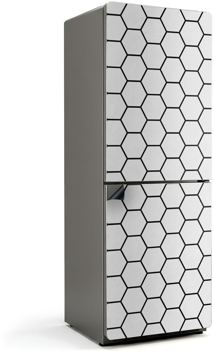 Wallfluent Magnetische Koelkastmat - Hexagonaal celpatroon Koelkast Magneet Sticker - 70 cm x 190 cm - Wit Magnetische Koelkastmat - Koelkast Magneet Decoratie - Decoratieve Magneetmat Voor Koelkast - Keuken Decoratie Magneet