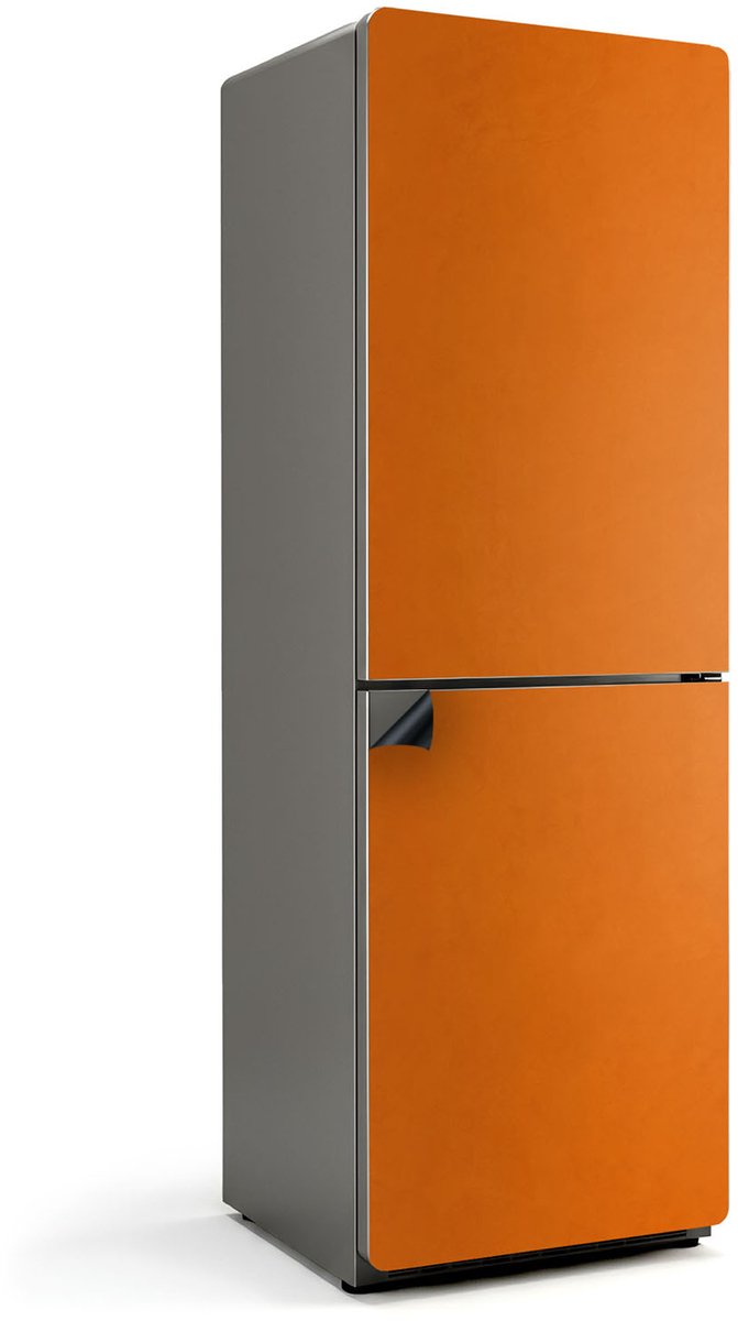 Wallfluent Magnetische Koelkastmat - Oranje Koelkast Magneet Sticker - 60 cm x 180 cm - Oranje Magnetische Koelkastmat - Decoratieve Koelkastfolie - Decoratieve Magneetmat Voor Koelkast - Verwijderbare Koelkast Decoratie
