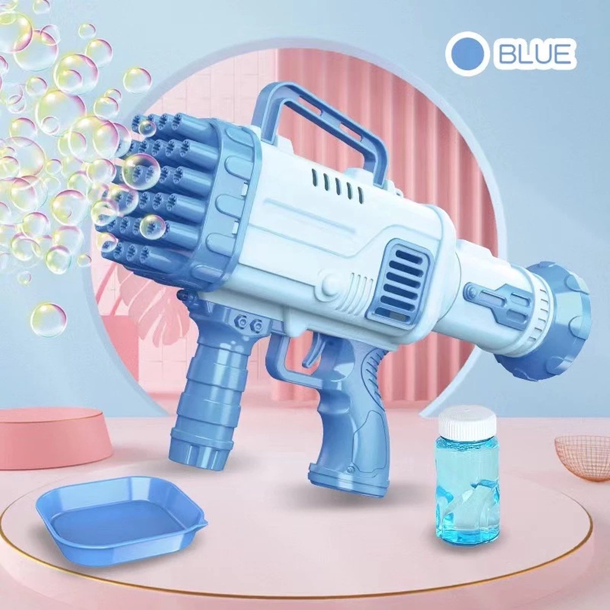Bazooka Bubble Gun - Bellenblaas Pistool -  Blauw - Bellenblaasmachine - 32 Holes -