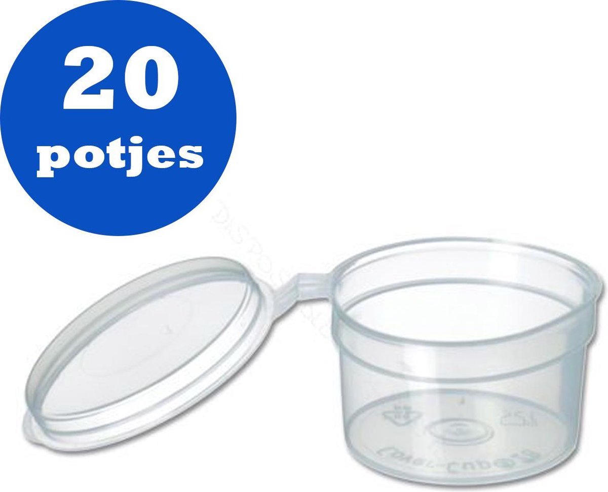 Afsluitbare cupjes 20 stuks - Geschikt voor bijvoorbeeld veilig bewaren van de diamond painting diamonds - 28cc - tot wel 2000 steentjes bewaren