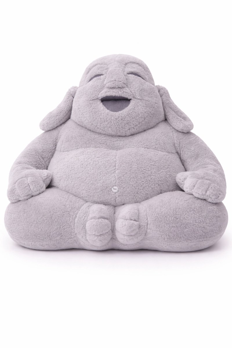 Extra Grote Buddha knuffel – 29 cm – XL Baby Knuffel – Geboortecadeau – Zachte Pluche Knuffel – Kraamcadeau & Geboortecadeau Baby – Grijs