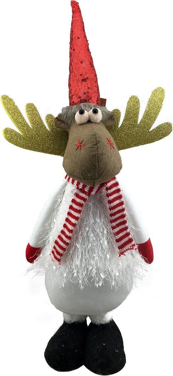 Kerst rendier knuffel staand - 45 cm