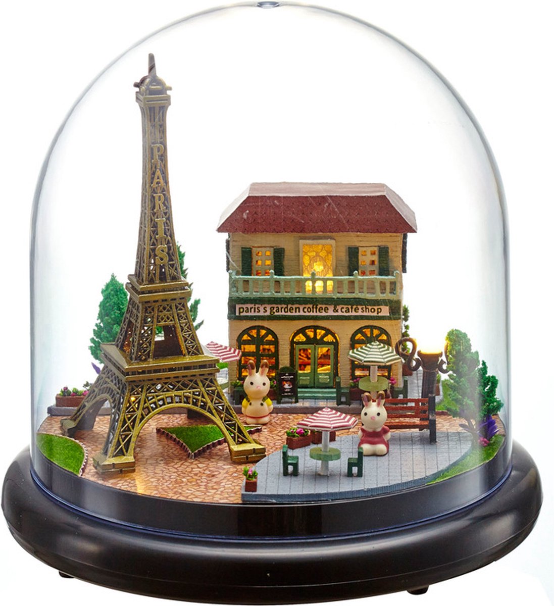 Premium Miniatuur XXL bouwpakket - Bouwpakket - Voor Volwassenen (14+) - Modelbouwpakket - DIY - Poppenhuis – incl. Led Licht, Muziek en bescherming - Luxury Paris