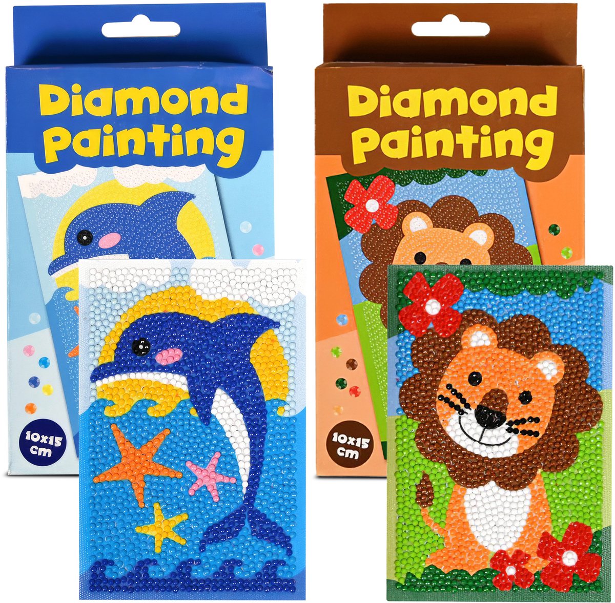 Diamond Painting Safari & Oceaan - Diamond Painting Kinderen - Diamond Painting Pakket Volledig - Diamond Painting en Accessoires - Vanaf 3 Jaar