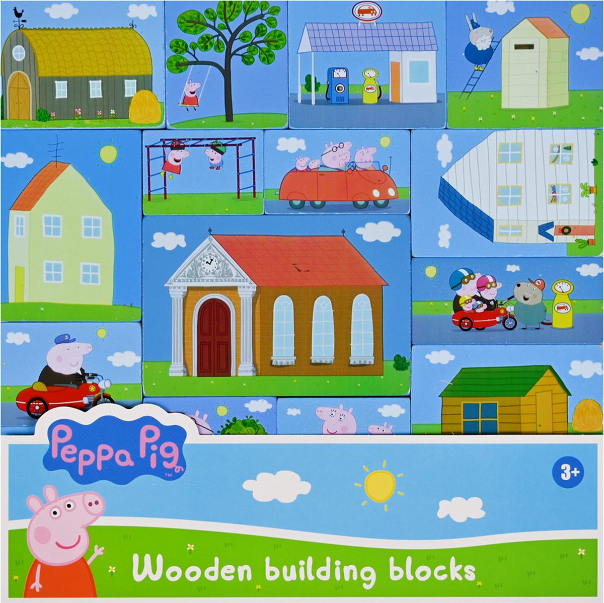 Houten bouwblokken Peppa Pig