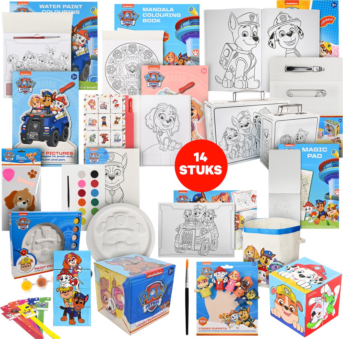 Mega Paw Patrol Knutselpakket - Knutselen Meisjes - Knutselen voor Kinderen - Knutselen Jongens - Paw Patrol Speelgoed - Paw Patrol Versiering - Met Canvas Opbergtas!