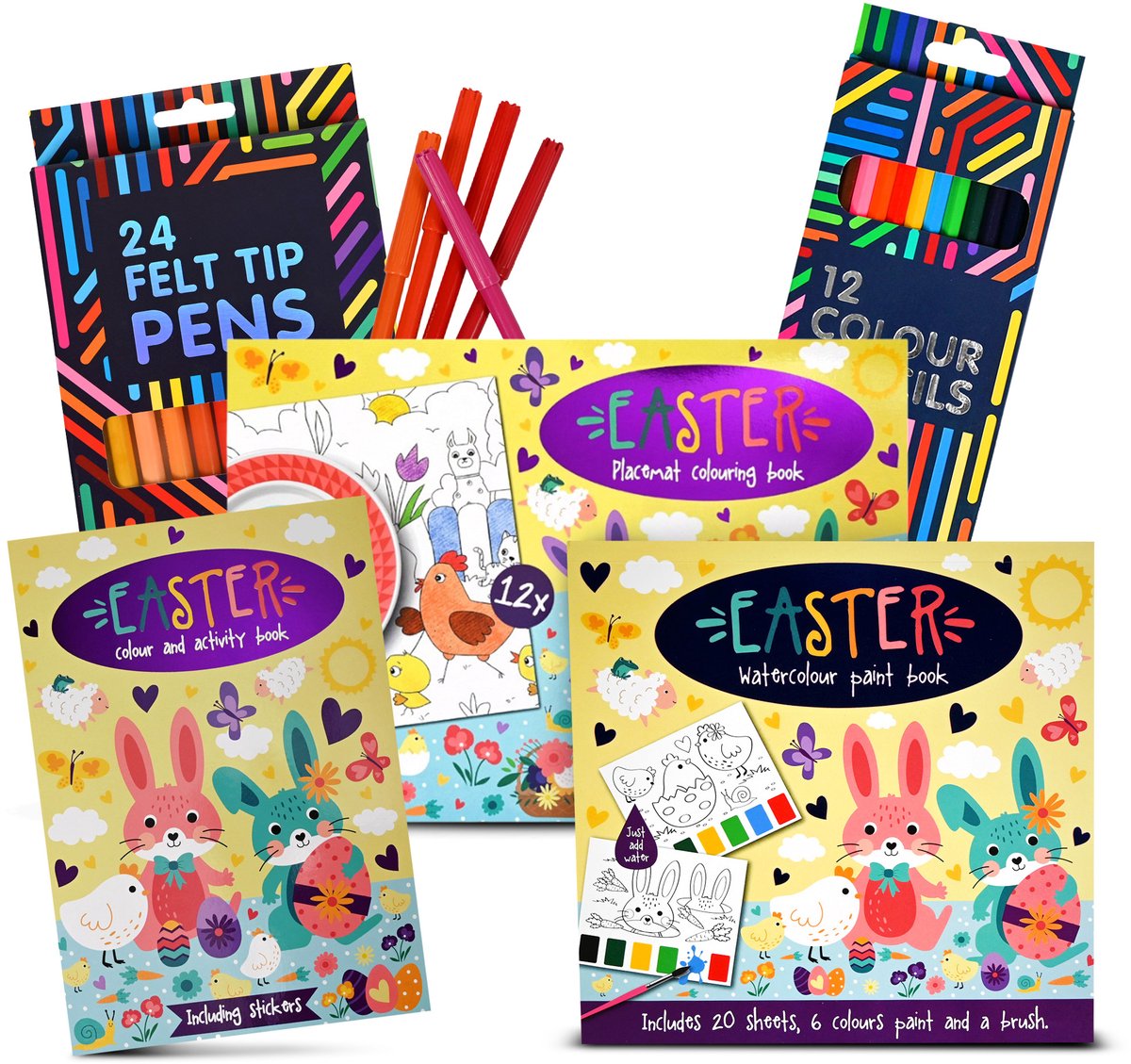 Pasen Kinderen Kleurpakket - Kleur en Activiteitenboek Pasen - Placemat Kleurboek Pasen en Meer - Creatief Plezier voor het Paasfeest!