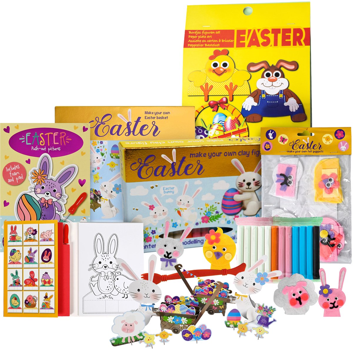 Pasen Kinderen Knutselpakket - Knutselen Pasen - Pasen Decoratie - Knutselen voor Kinderen - Knutselen Meisjes en Jongens - Vier Pasen in Feestelijke Sfeer!