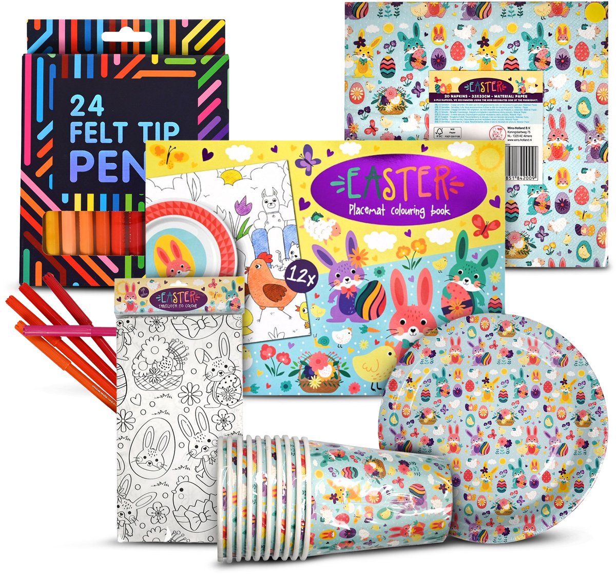 Pasen Kinderen Tafelpakket - Pasen Decoratie - Pasen Kinderen - Pasen Kinderen Speelgoed - Knutselen Meisjes en Jongens - Vier Pasen in Feestelijke Sfeer!