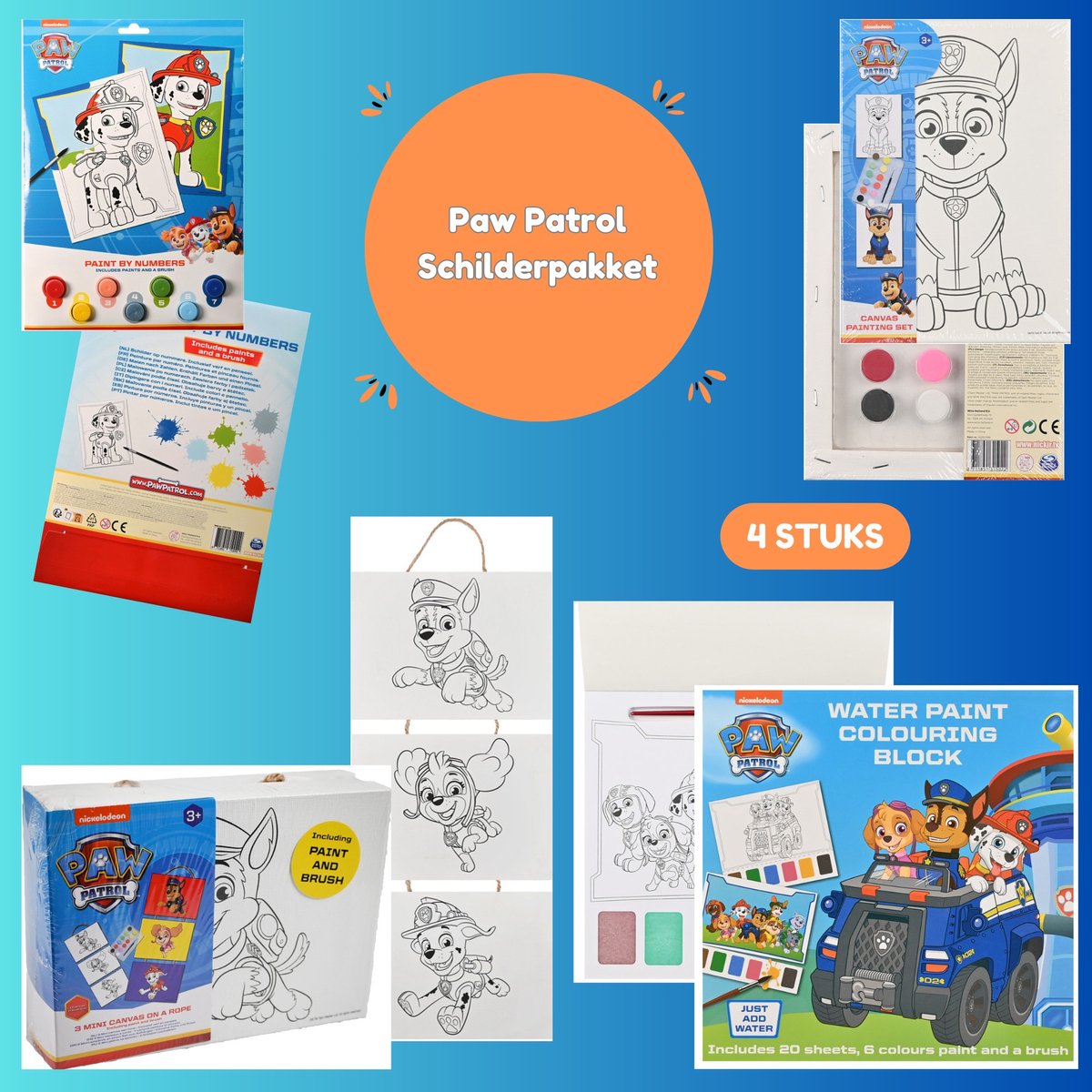 Paw Patrol Schilderpakket - Schilderen op Nummer Kinderen - Paint By Number - Schilderset Kinderen - Paw Patrol Versiering - Perfect voor Uren Schilderplezier!